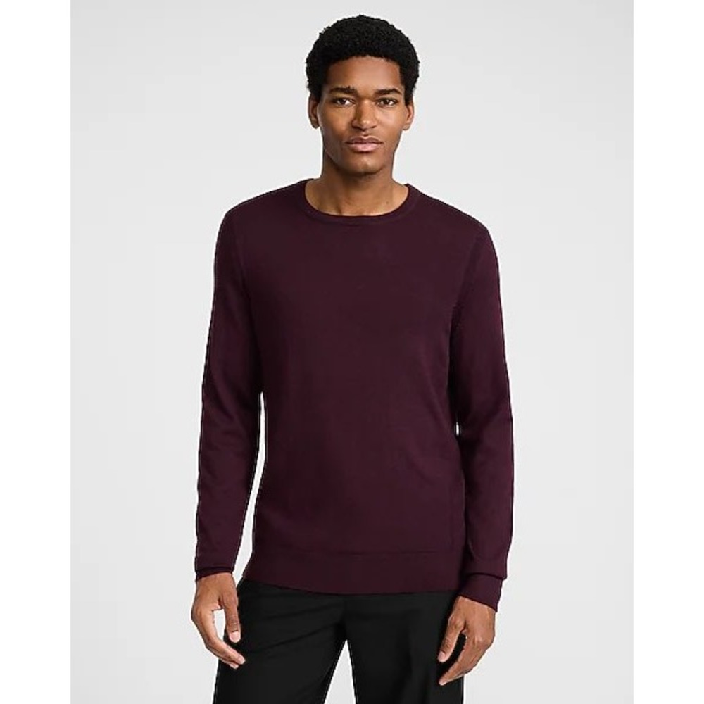 Men's Express wool blend purple pullover crewneck sweater xs business‎ casual